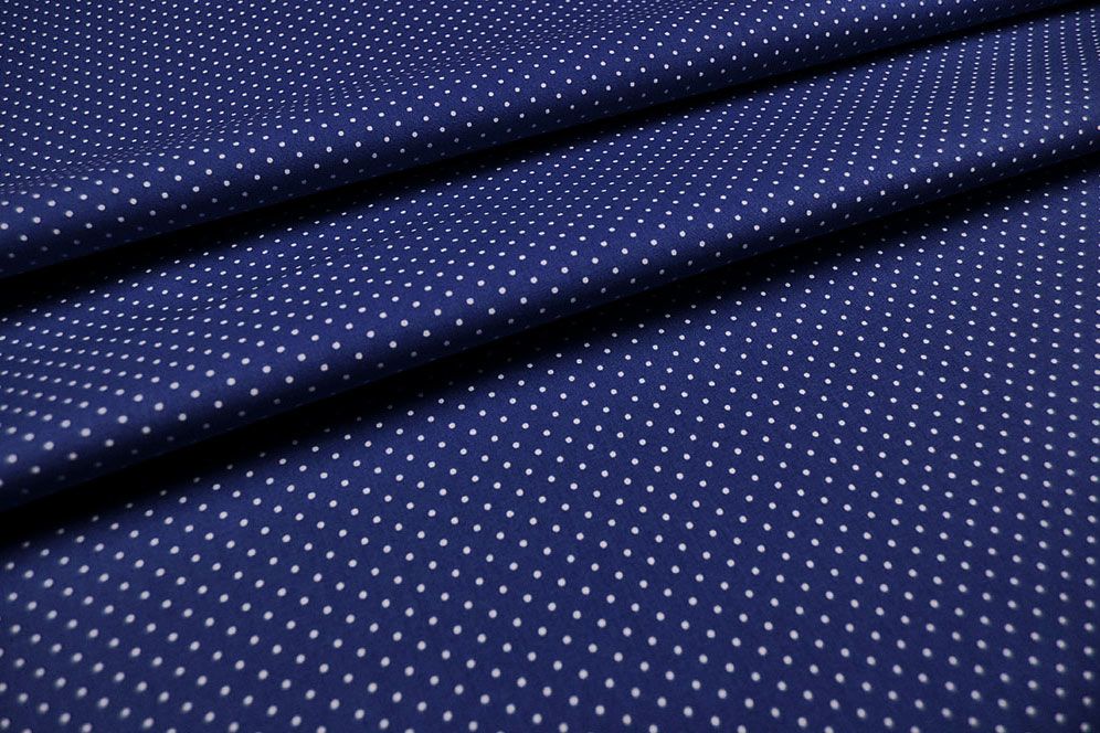 Patchwork-Stoff Léger - Small Dots - Royal/Weiß 