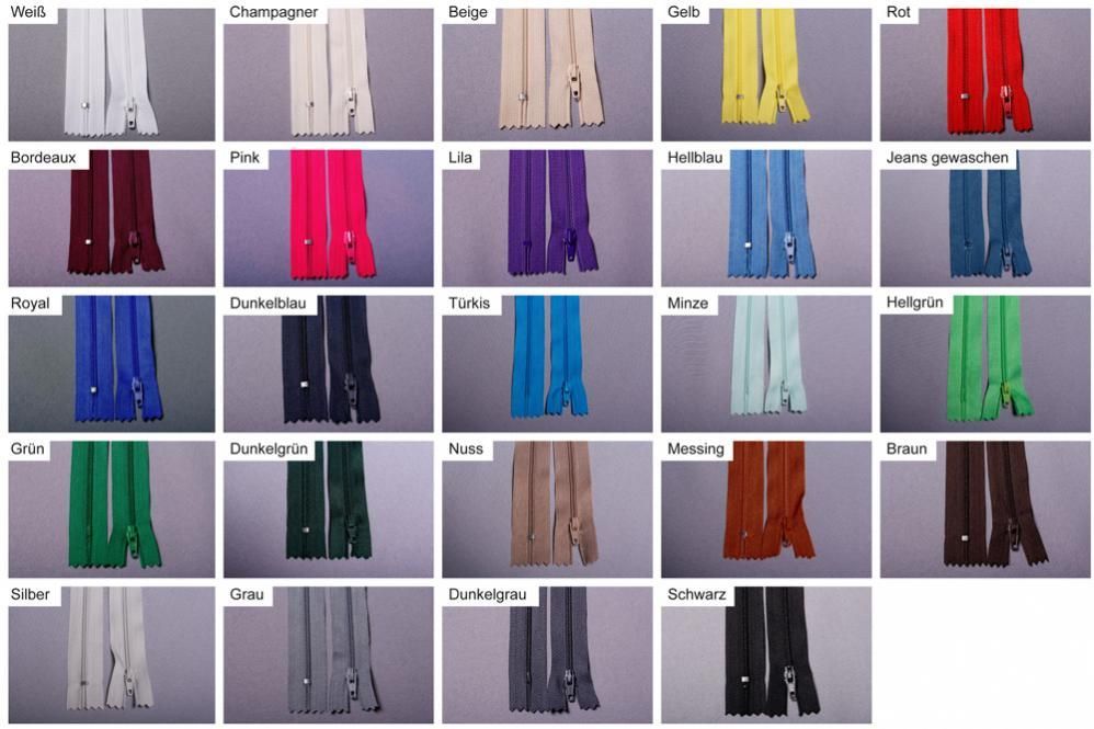 Kunststoff-Reißverschluss nicht teilbar - 40 cm 