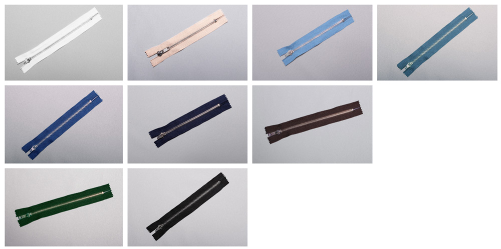 Metall-Reißverschluss nicht teilbar- silber - 18 cm 