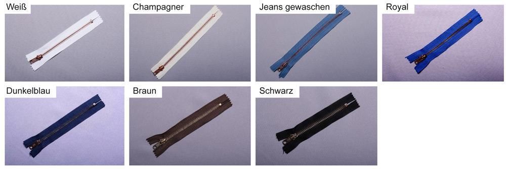 Metall-Reißverschluss nicht teilbar - 12 cm - brüniert 