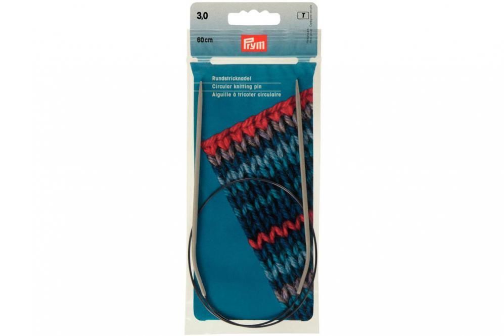 Rundstricknadeln Prym 60 cm - 3,0 mm Grau ALU 