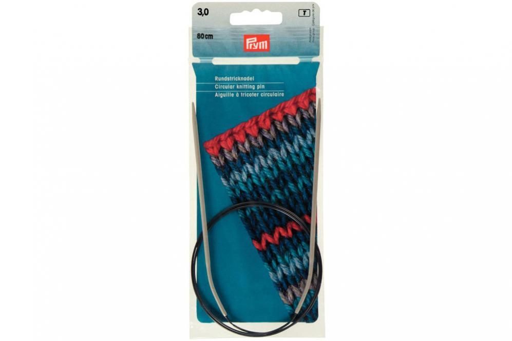 Rundstricknadeln Prym 80 cm - 3,0 mm Grau ALU 