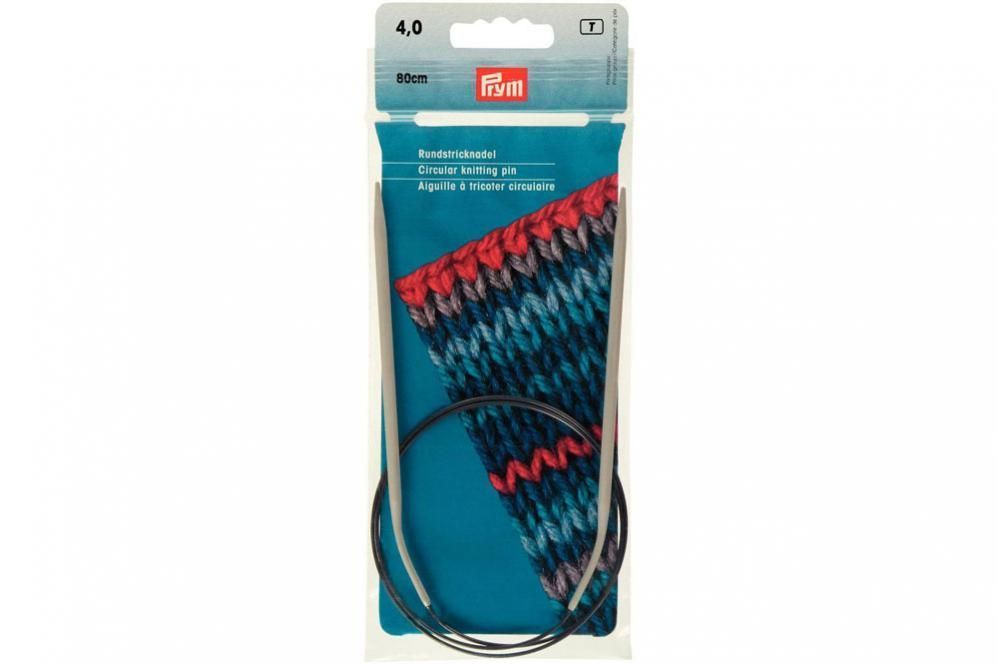 Rundstricknadeln Prym 80 cm - 4,0 mm Grau ALU 