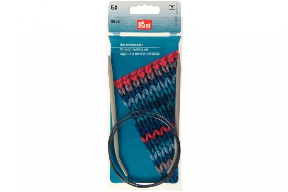 Rundstricknadeln Prym 80 cm - 5,0 mm Grau ALU 