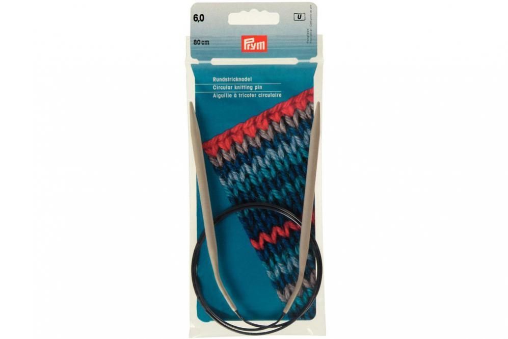 Rundstricknadeln Prym 80 cm - 6,0 mm Grau ALU 
