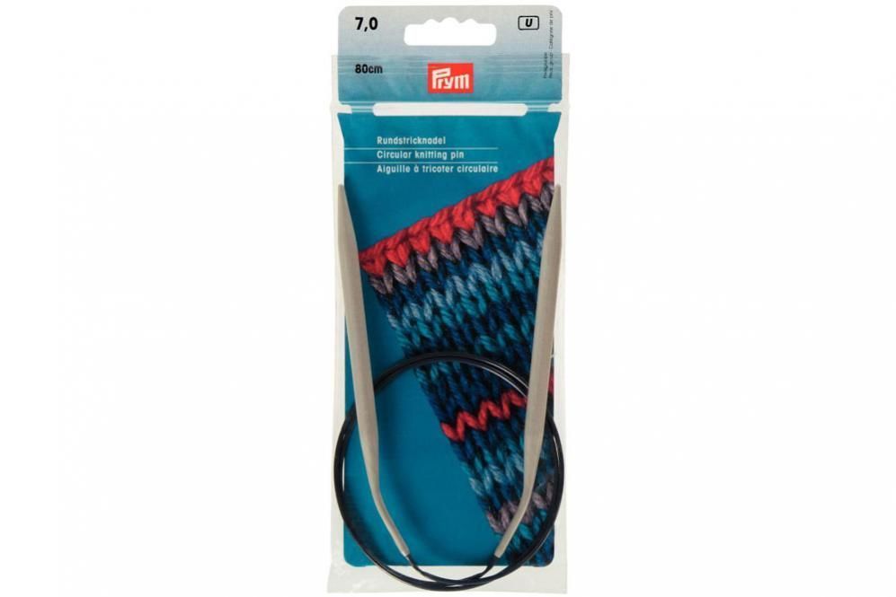Rundstricknadeln Prym 80 cm - 7,0 mm Grau ALU 