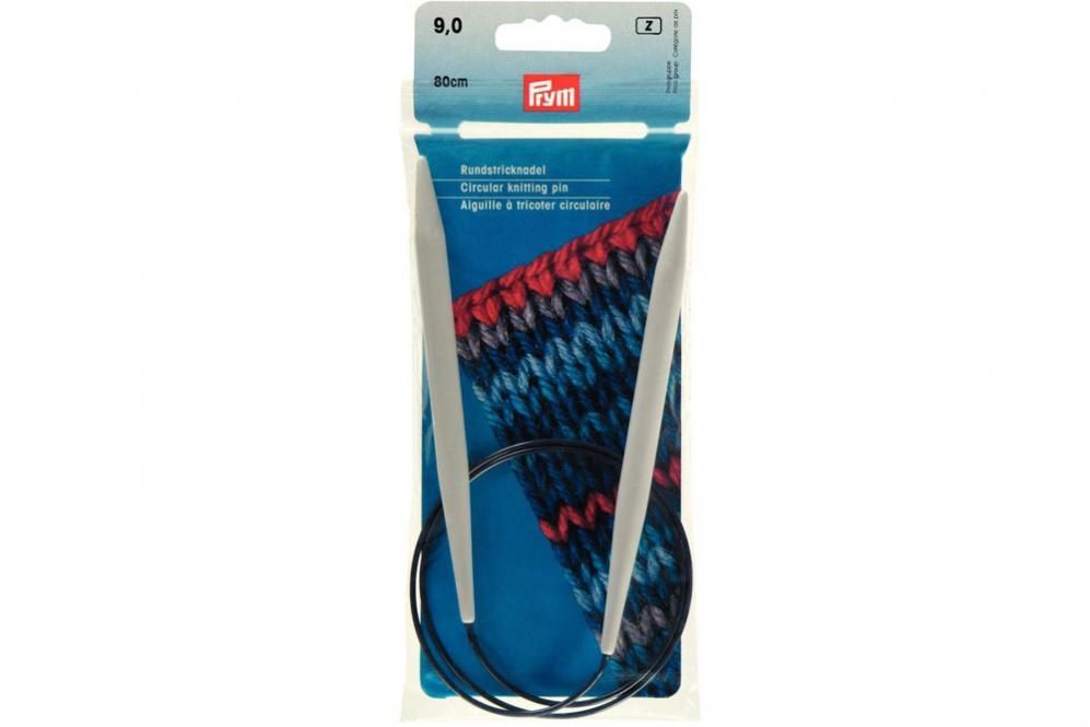 Rundstricknadeln Prym 80 cm - 9,0 mm Grau KST 