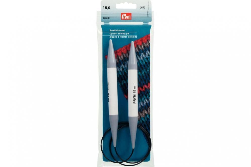Rundstricknadeln Prym 80 cm - 15,0 mm Grau KST 