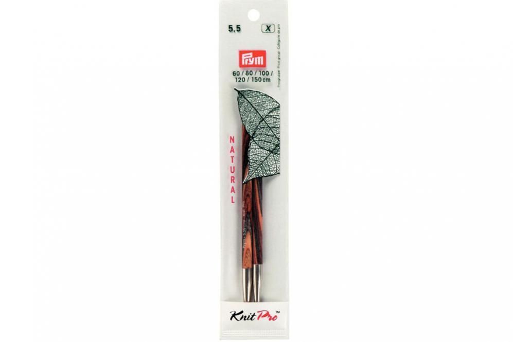 Rundstricknadelspitzen Prym 12,8 cm - 5,5 mm Farbig lang Natural 