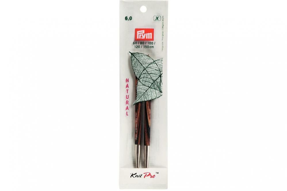 Rundstricknadelspitzen Prym 12,8 cm - 6,0 mm Farbig lang Natural 