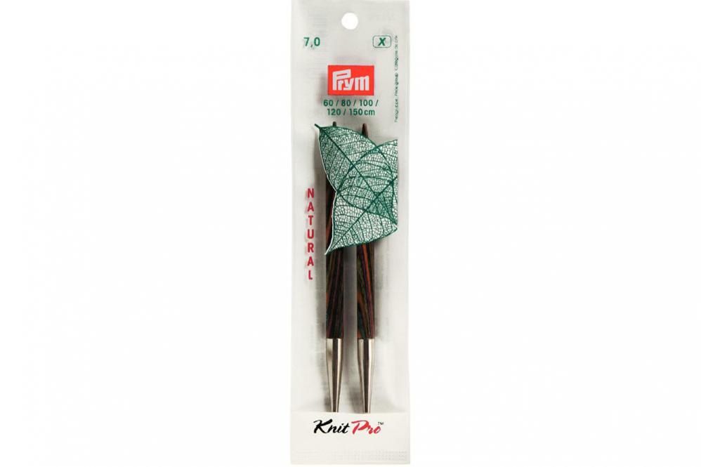 Rundstricknadelspitzen Prym 12,8 cm - 7,0 mm Farbig lang Natural 