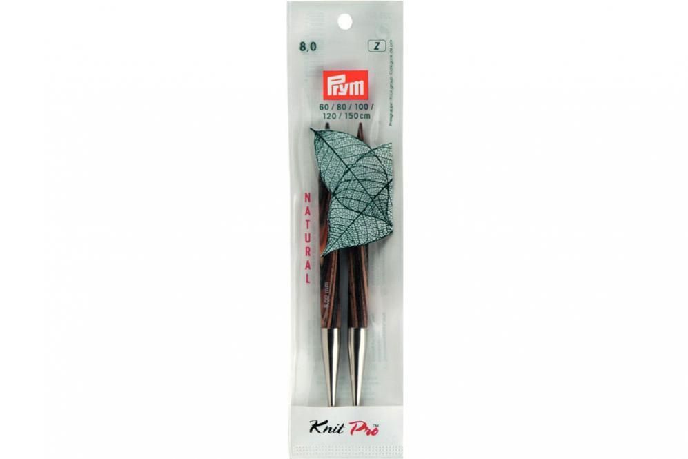 Rundstricknadelspitzen Prym 12,8 cm - 8,0 mm Farbig lang Natural 