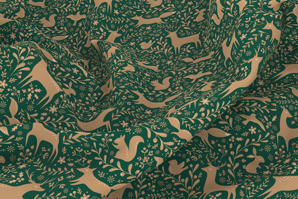 Baumwoll-Mundschutzstoff - Forest Animals 