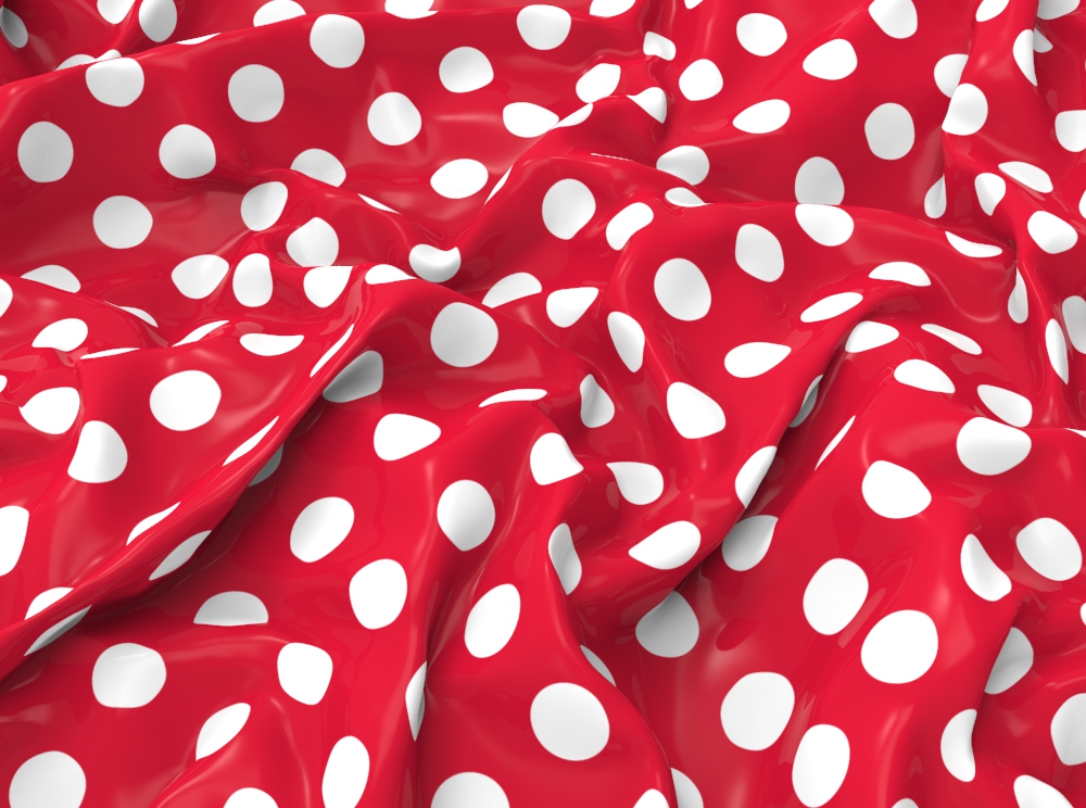 Satin - Big Dots Rot/Weiß