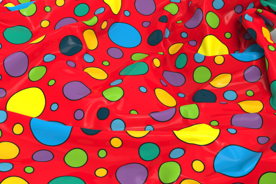 Satin - Crazy Dots Rot