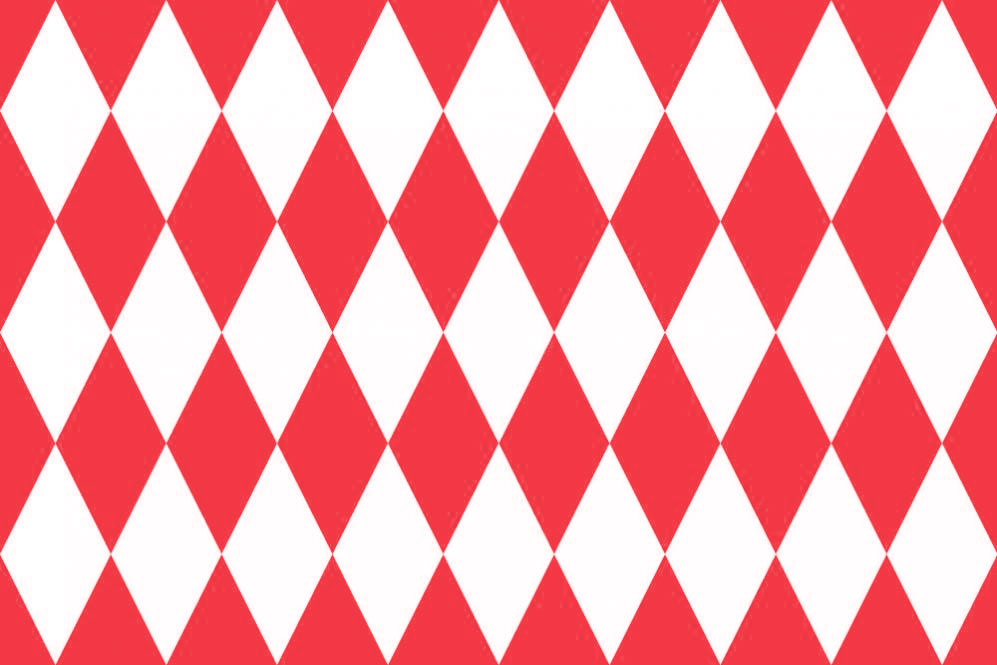 Satin - Raute - Rot/Weiß 