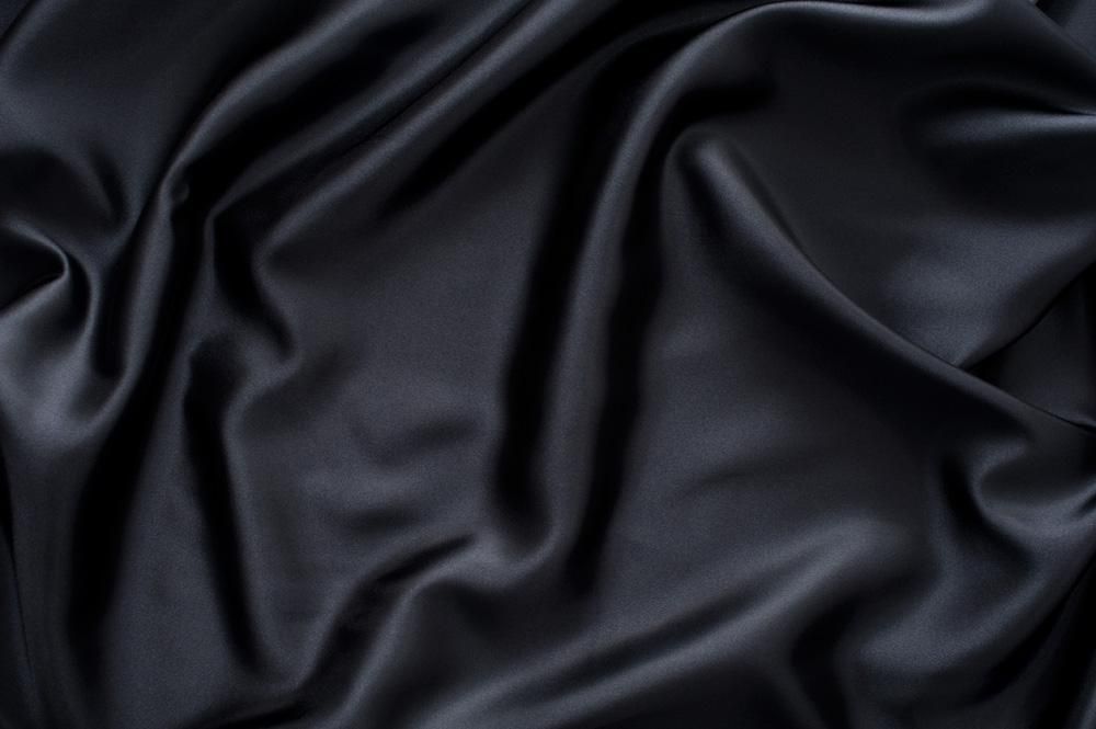 Satin Stoff Schwarzblau