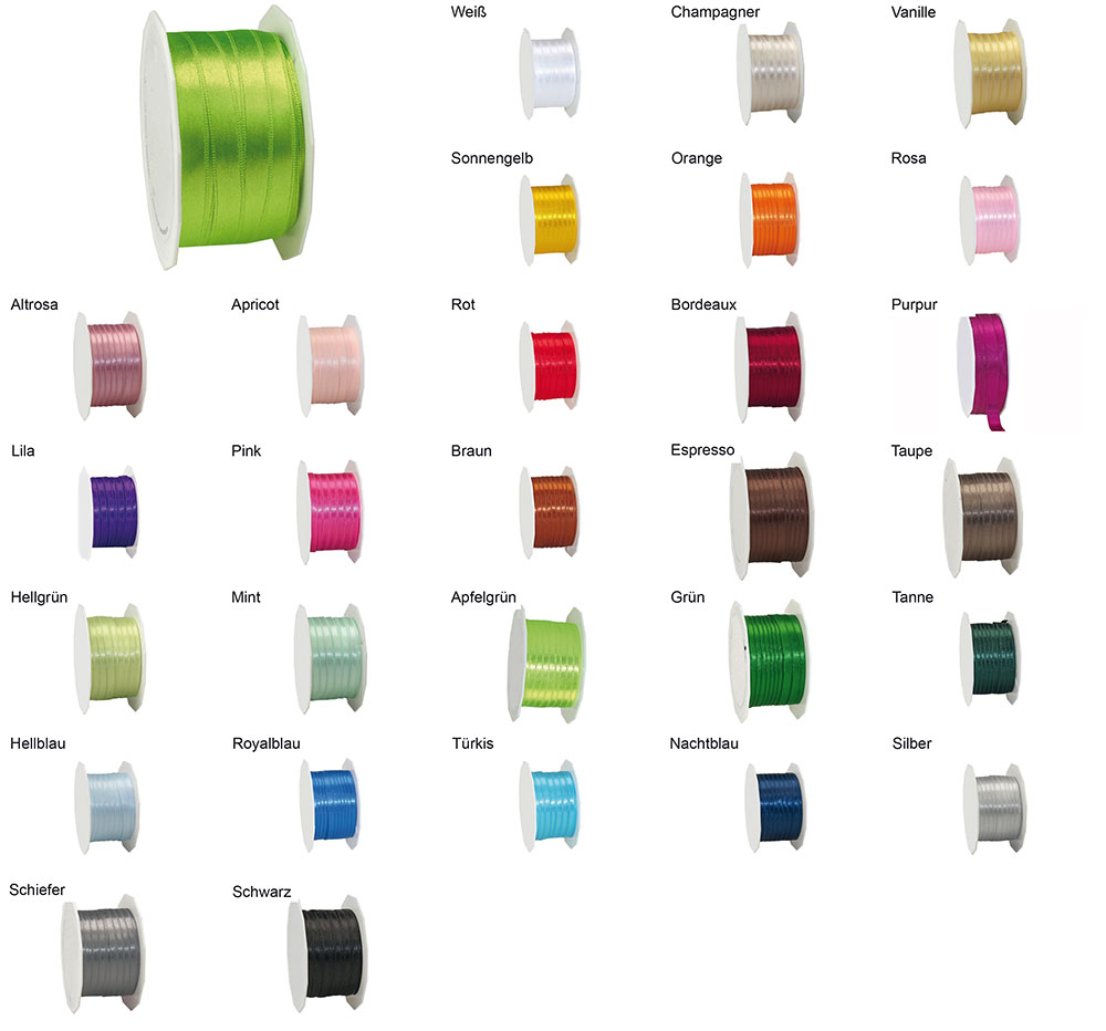 Satinband 10 mm - 25 m-Rolle 
