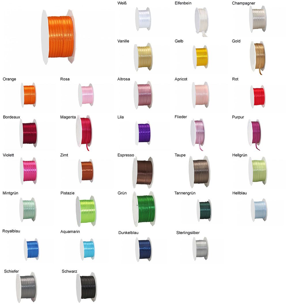 Satinband 3 mm - 50 m-Rolle 