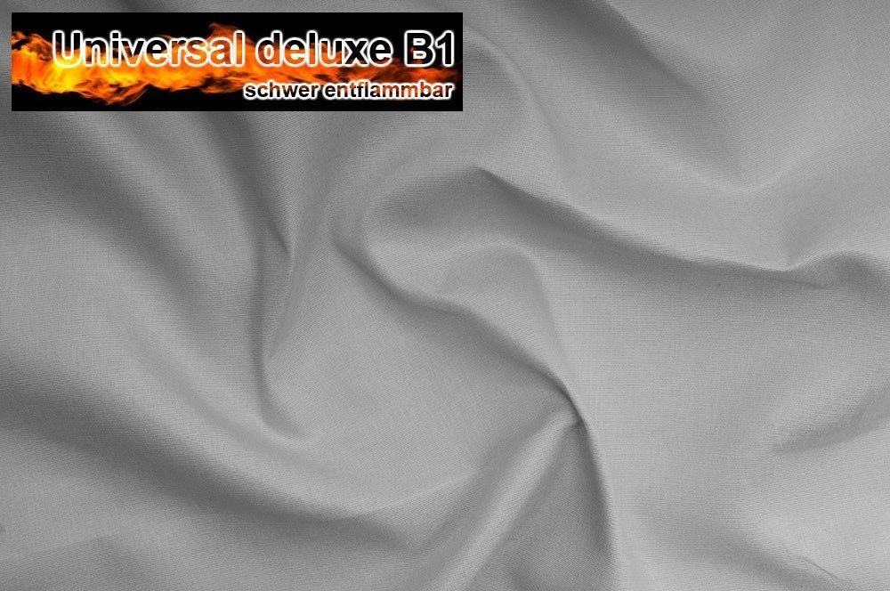 Universal Stoff deluxe B1 - schwer entflammbar - Silber - 1,0 Meter 