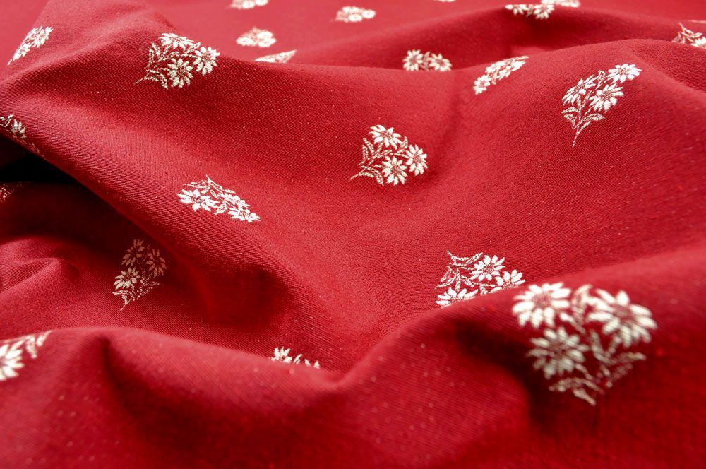 Möbelstoff Landhaus - Edelweiß - Rot 