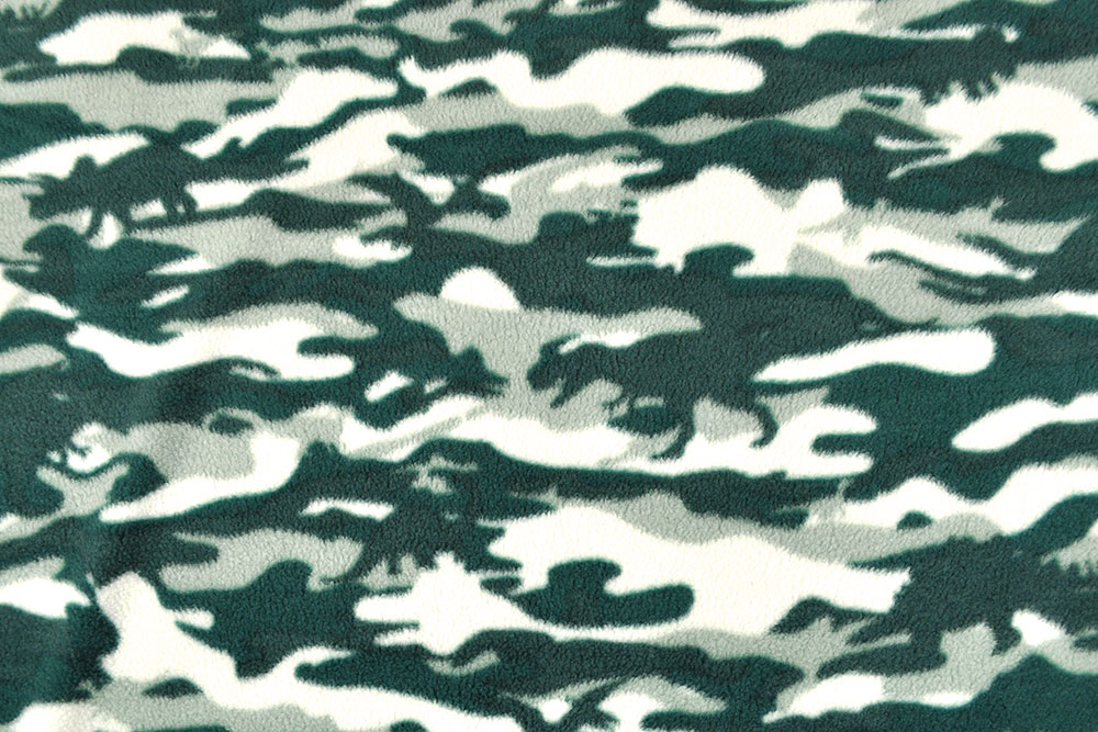Fleece - Camouflage-Dinos - Grün - 1,0 Meter 