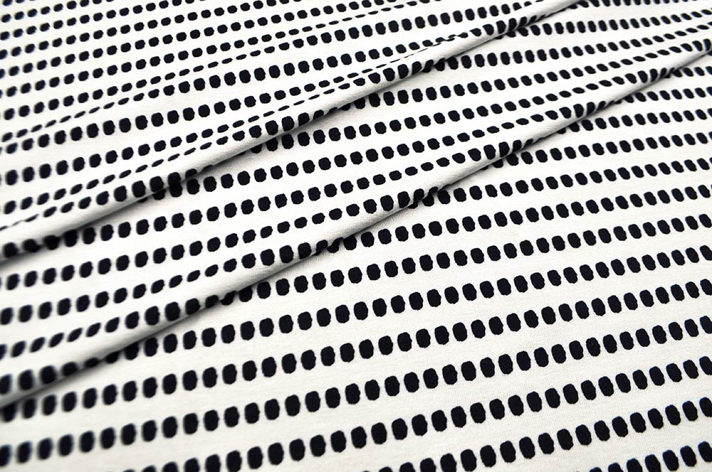 Viskosejersey - Punkte - Black and White 