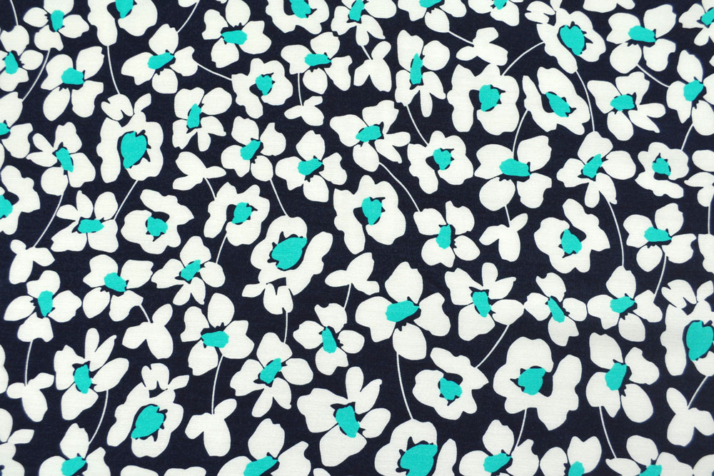 Viskosejersey - Blümchen - 1,0 Meter 