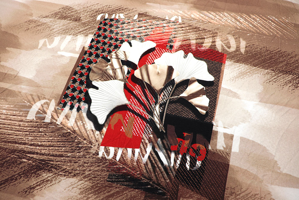 Viskose-Paneljersey - Abstract Ginkgo 