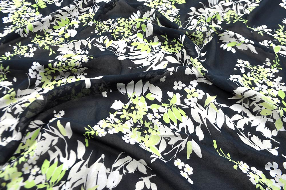 Viskose-Chiffon - Flower Night 