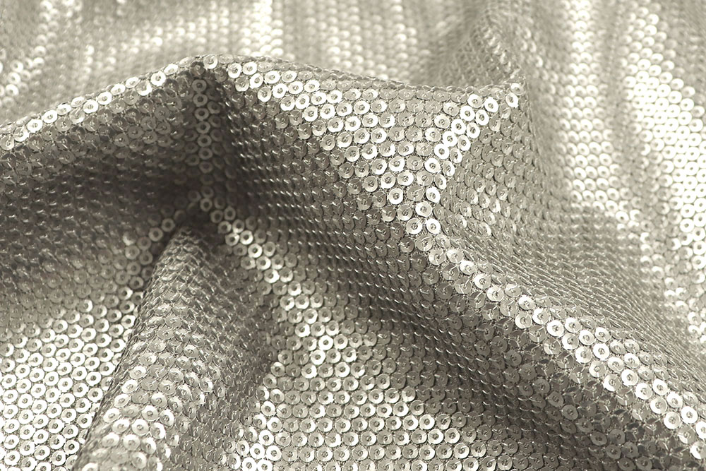 Gala-Pailletten-Stoff - Premium Platin 