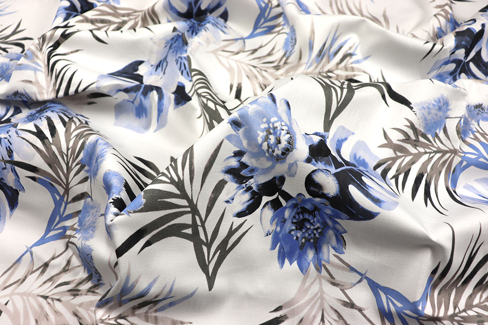 Baumwoll-Stretch - Blue Tropix 