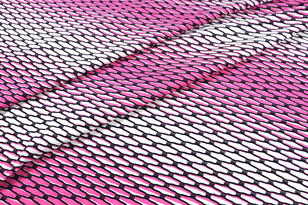 Stretch-Stoff - Wabenstruktur - Pink 