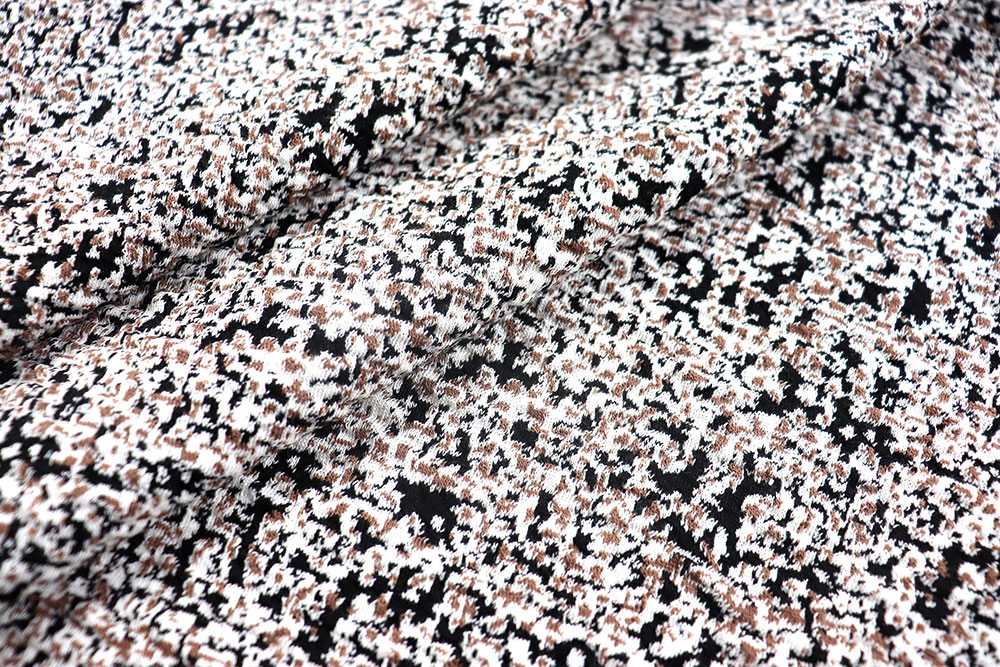 Strickstoff - Schwarz/Braun/Weiß 