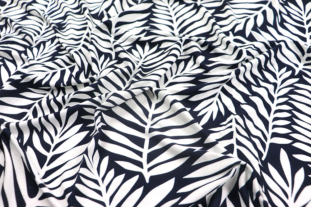 Viskosejersey - Navy Tropix 