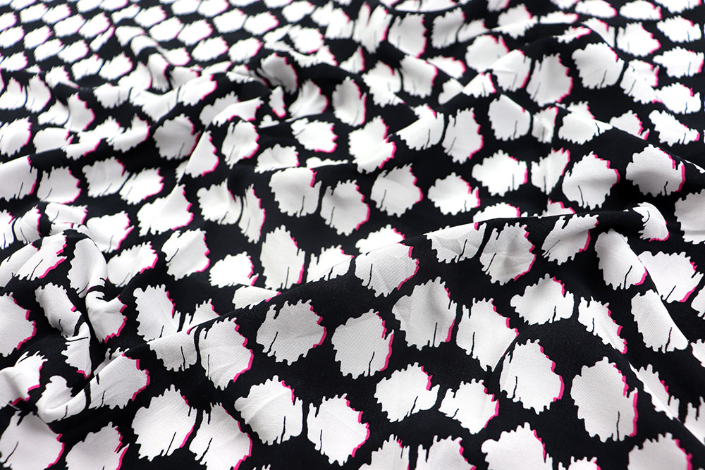 Viskosestoff - White Pink Black 