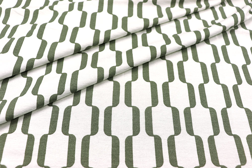 Viskosejersey - Olive Geo 