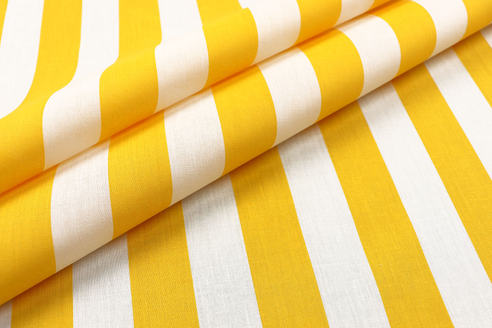 Dekostoff Stoff Gelb Streifen Baumwoll-Dekostoff Blockstreifen