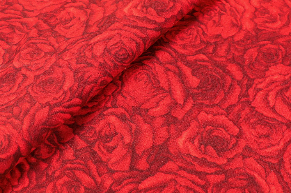 Baumwollstoff - Rote Rosen 