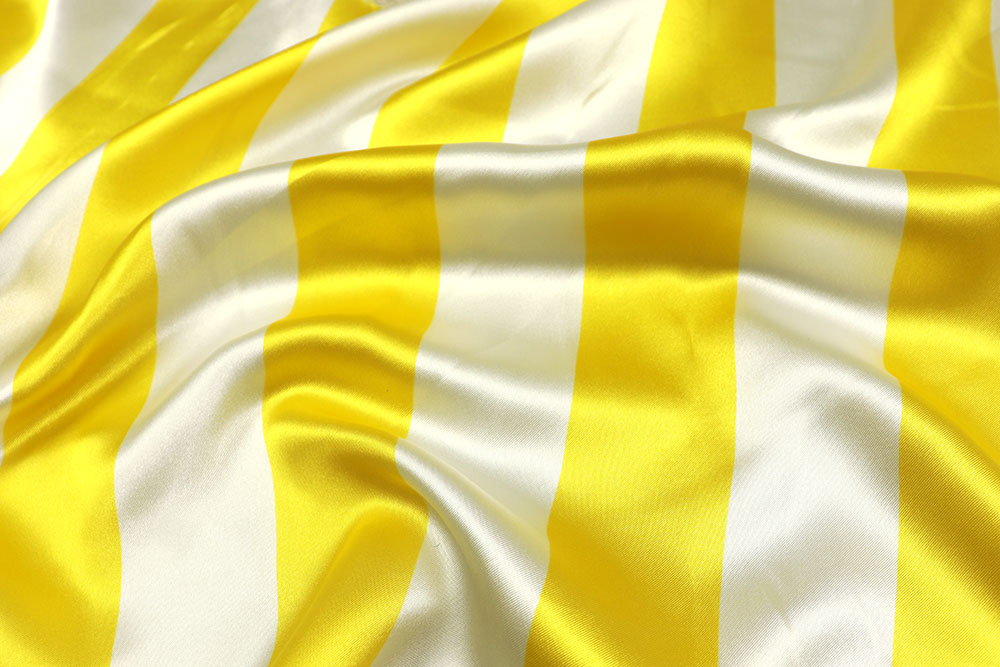 Satin - Streifen - Gelb/Weiß 