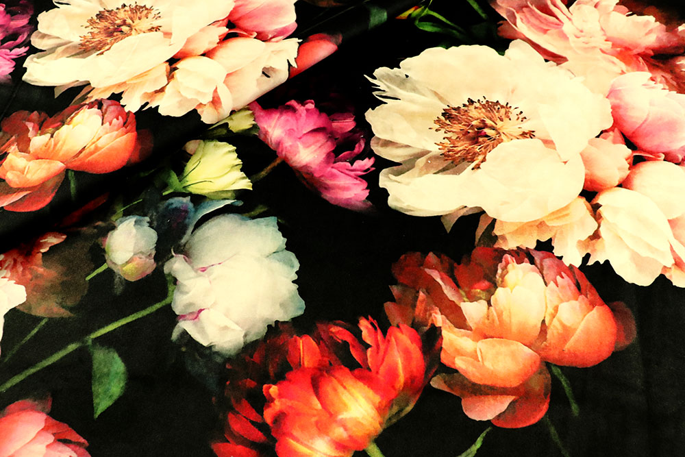 Samt-Dekostoff - Digitaldruck - Wonder Flowers 