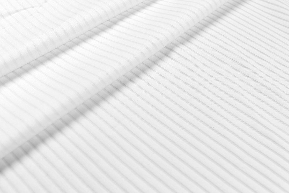 Tanzkleiderstoff - Streifenstruktur - Weiß 