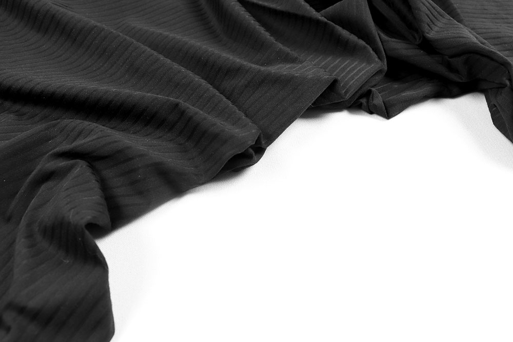 Tanzkleiderstoff - Streifenstruktur - Schwarz 