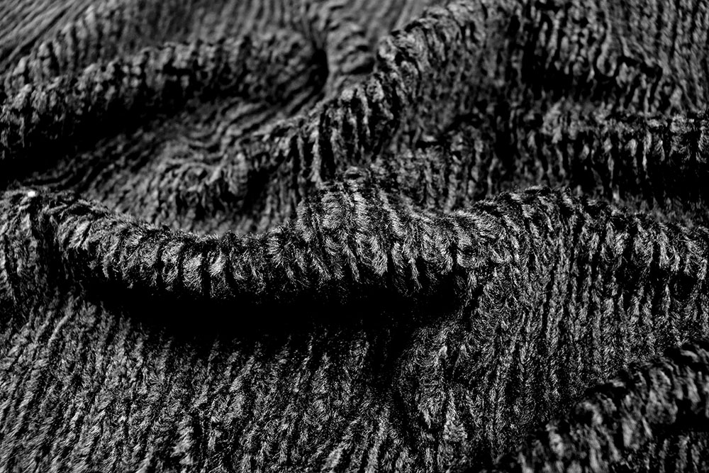 Rippenfell - Schwarz 