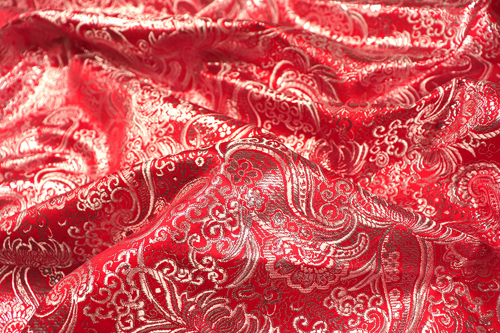 Brokat Maharadscha - Rot/Silber 