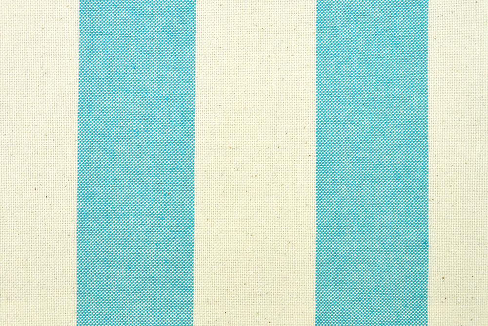 Segeltuch Nature - 280 cm - Blockstreifen - Türkis 