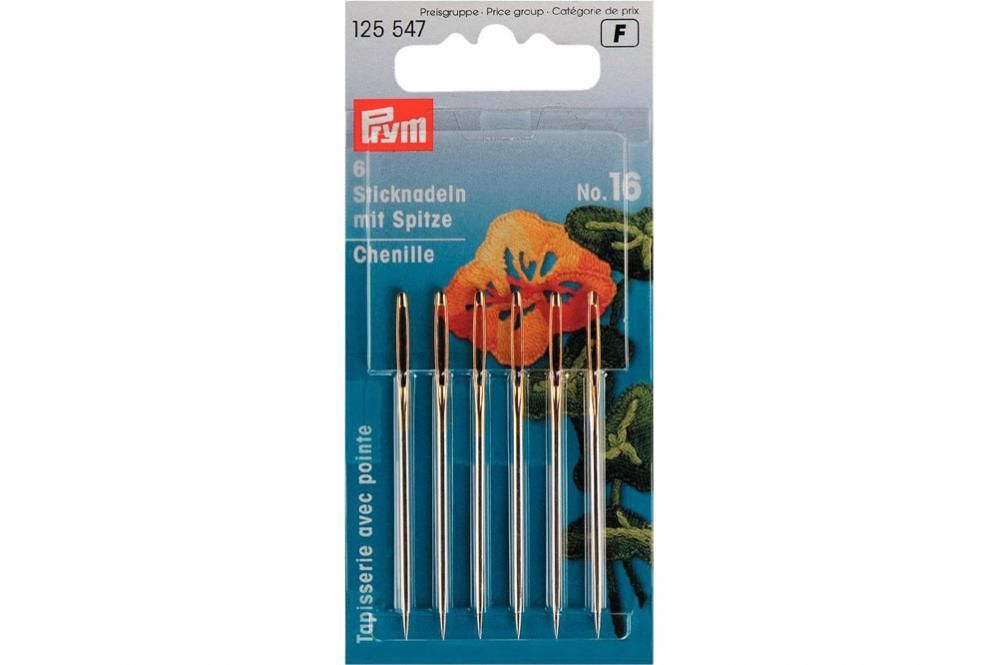 Sticknadeln mit Sp. Prym ST 16 - 1,6 x 55 mm Silber/Gold 
