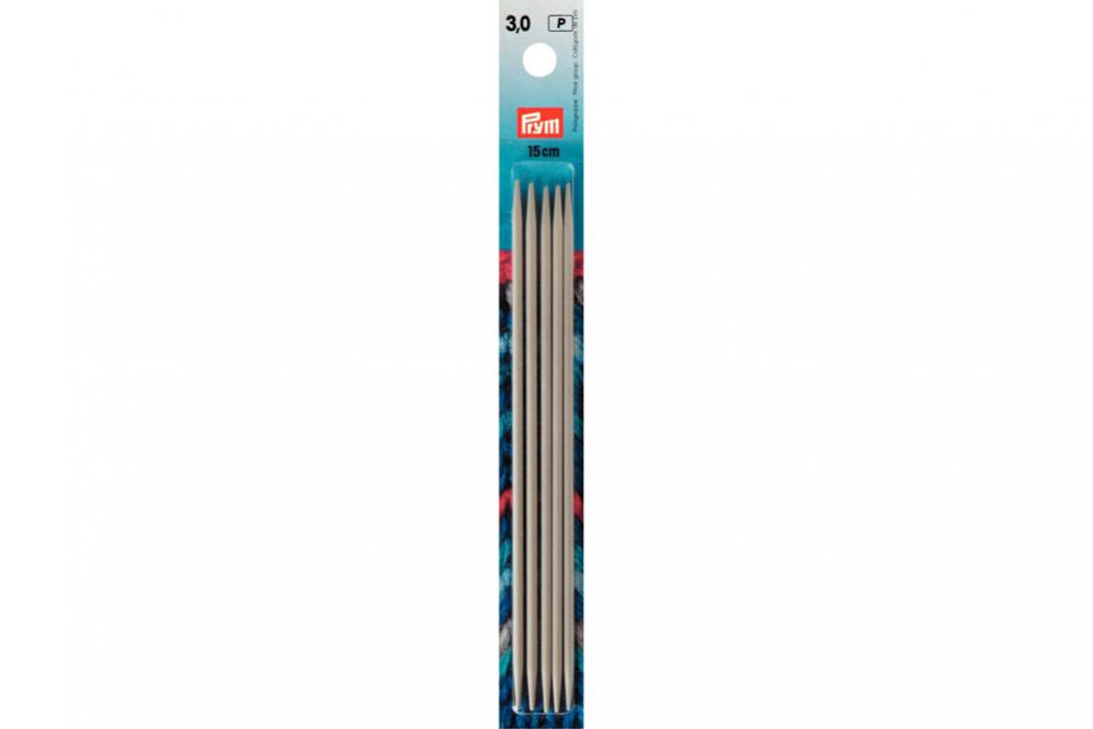 Strumpfstricknadeln Prym 15 cm - 3,0 mm Grau ALU 