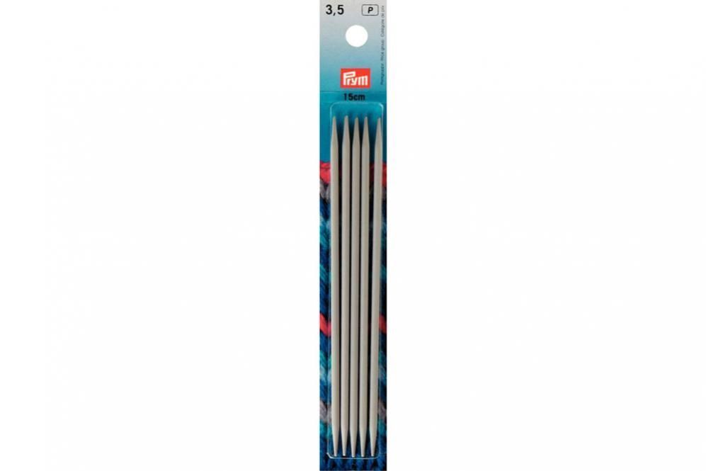 Strumpfstricknadeln Prym 15 cm - 3,5 mm Grau ALU 