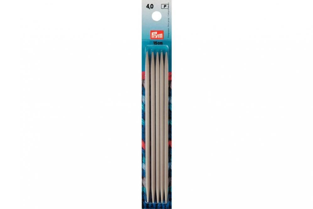 Strumpfstricknadeln Prym 15 cm - 4,0 mm Grau ALU 